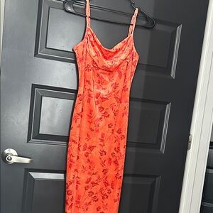 Floral Orange Slip Dress